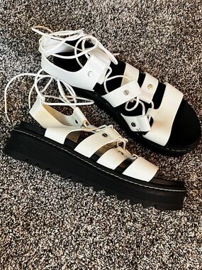 Aldo White Strappy Platform Gladiator Sandals